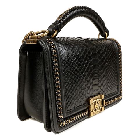 price of chanel python bag|chanel boy python bag.